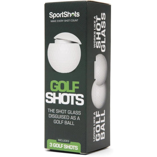 Golf Shots Funny Golf Balls Golfing Ball Shot Shaped Glasses with Lid Novelty Golf Party Cups Gifts for Golfers Men White 1.5Oz Screw-On Cap