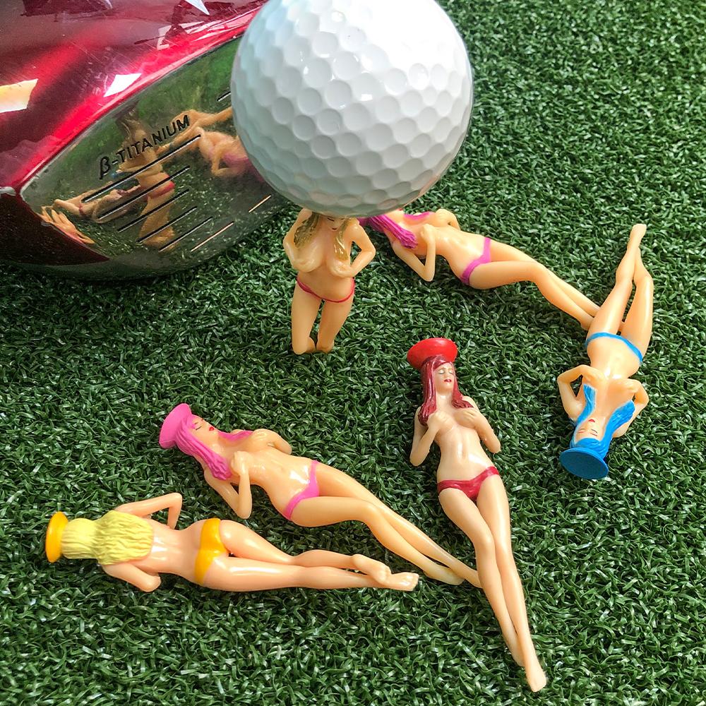 Plastic Golf Tees (Bikini Ladies) - 6Pcs