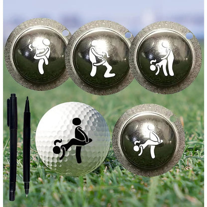 4Pcs Stainless Steel Golf Ball Marker, Stencil Custom,Funny and Humor Golf Ball Stamp