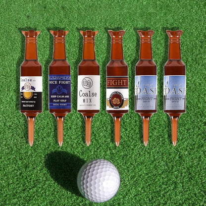 6 Pack Plastic Beer Bottle Golf Tees , the Perfect and Funny Gift for Men, Funny Golf Accessories