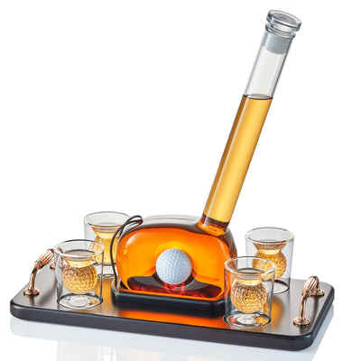 CRAFTGEN Golf Whiskey Decanter Set with Glasses | Golf Gifts for Men