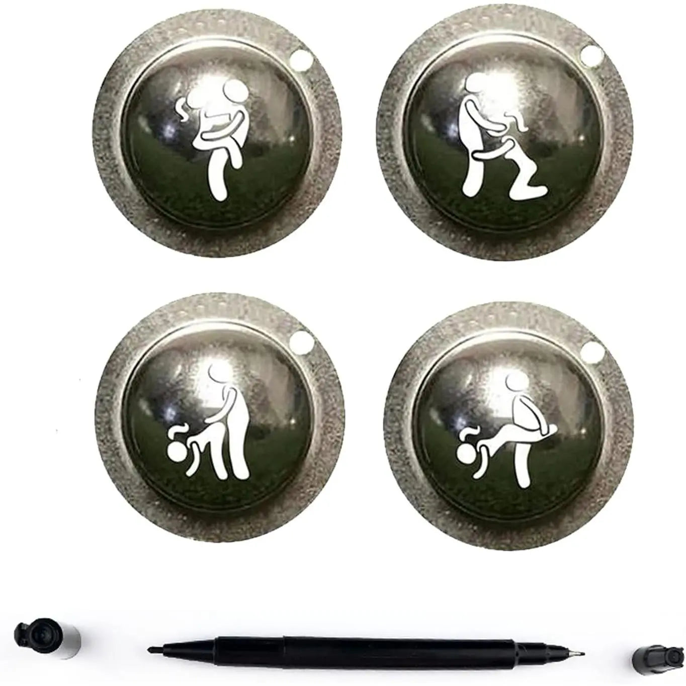 4Pcs Stainless Steel Golf Ball Marker, Stencil Custom,Funny and Humor Golf Ball Stamp