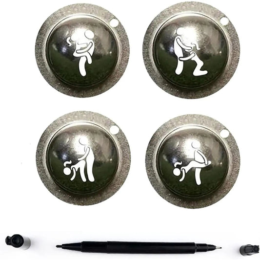 4Pcs Stainless Steel Golf Ball Marker, Stencil Custom,Funny and Humor Golf Ball Stamp