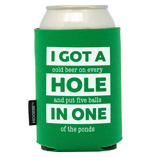 Mykoozie Hole in One Golf Koozie - Green Foam Insulated Can Cooler for Golf Enthusiasts
