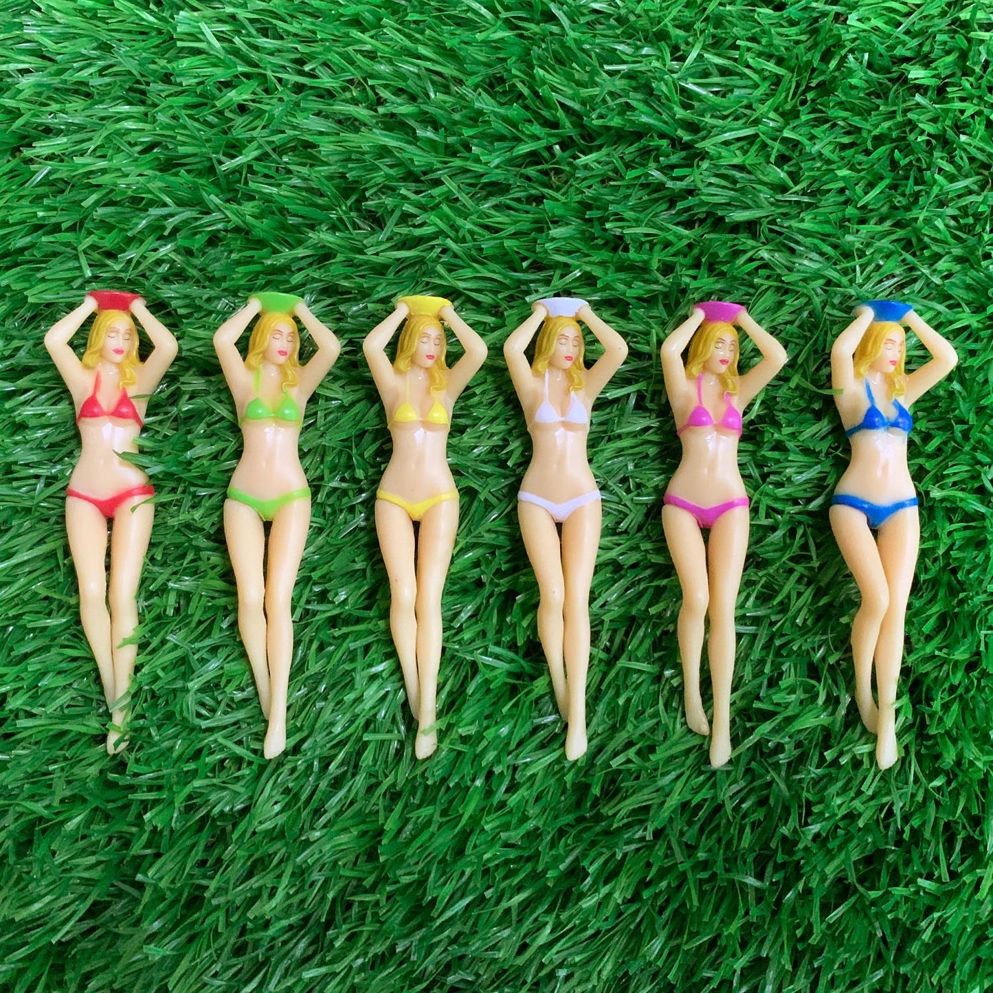 Plastic Golf Tees (Bikini Ladies) - 6Pcs