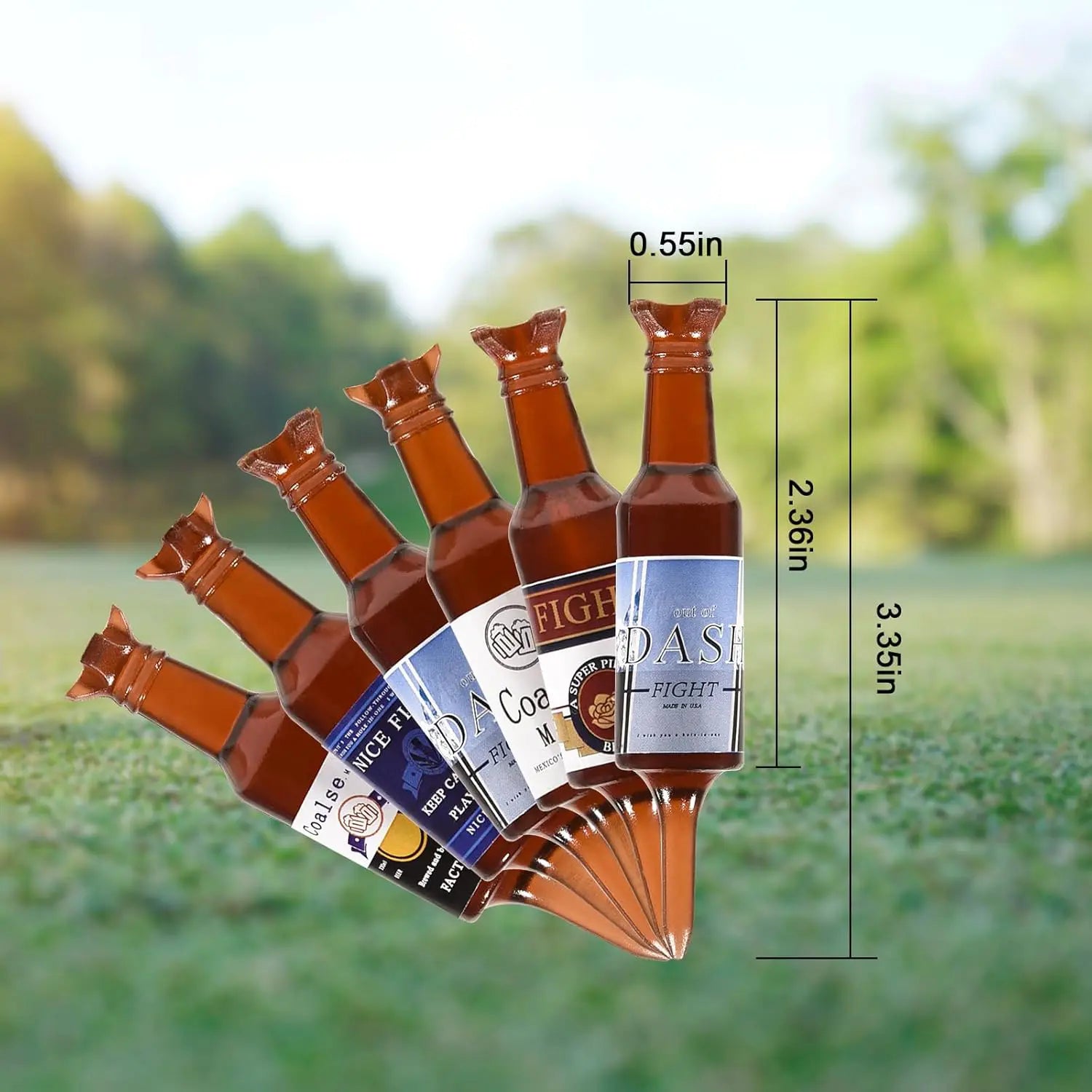6 Pack Plastic Beer Bottle Golf Tees , the Perfect and Funny Gift for Men, Funny Golf Accessories