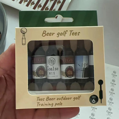 6 Pack Plastic Beer Bottle Golf Tees , the Perfect and Funny Gift for Men, Funny Golf Accessories