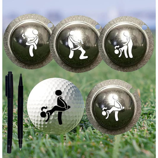 4Pcs Stainless Steel Golf Ball Marker, Stencil Custom,Funny and Humor Golf Ball Stamp