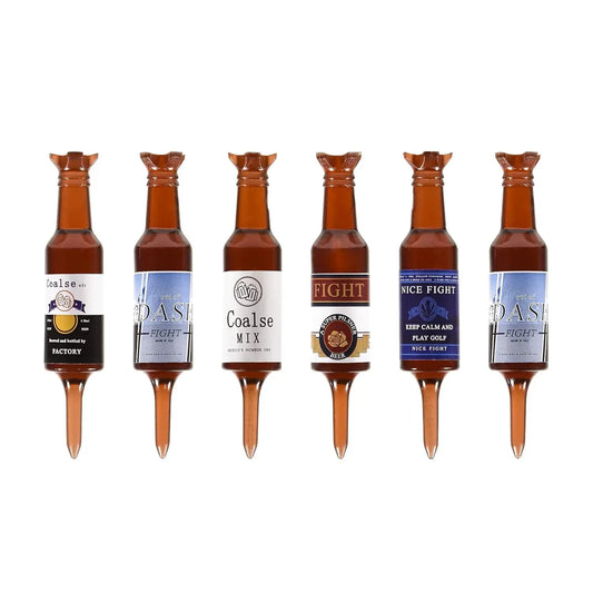 6 Pack Plastic Beer Bottle Golf Tees , the Perfect and Funny Gift for Men, Funny Golf Accessories